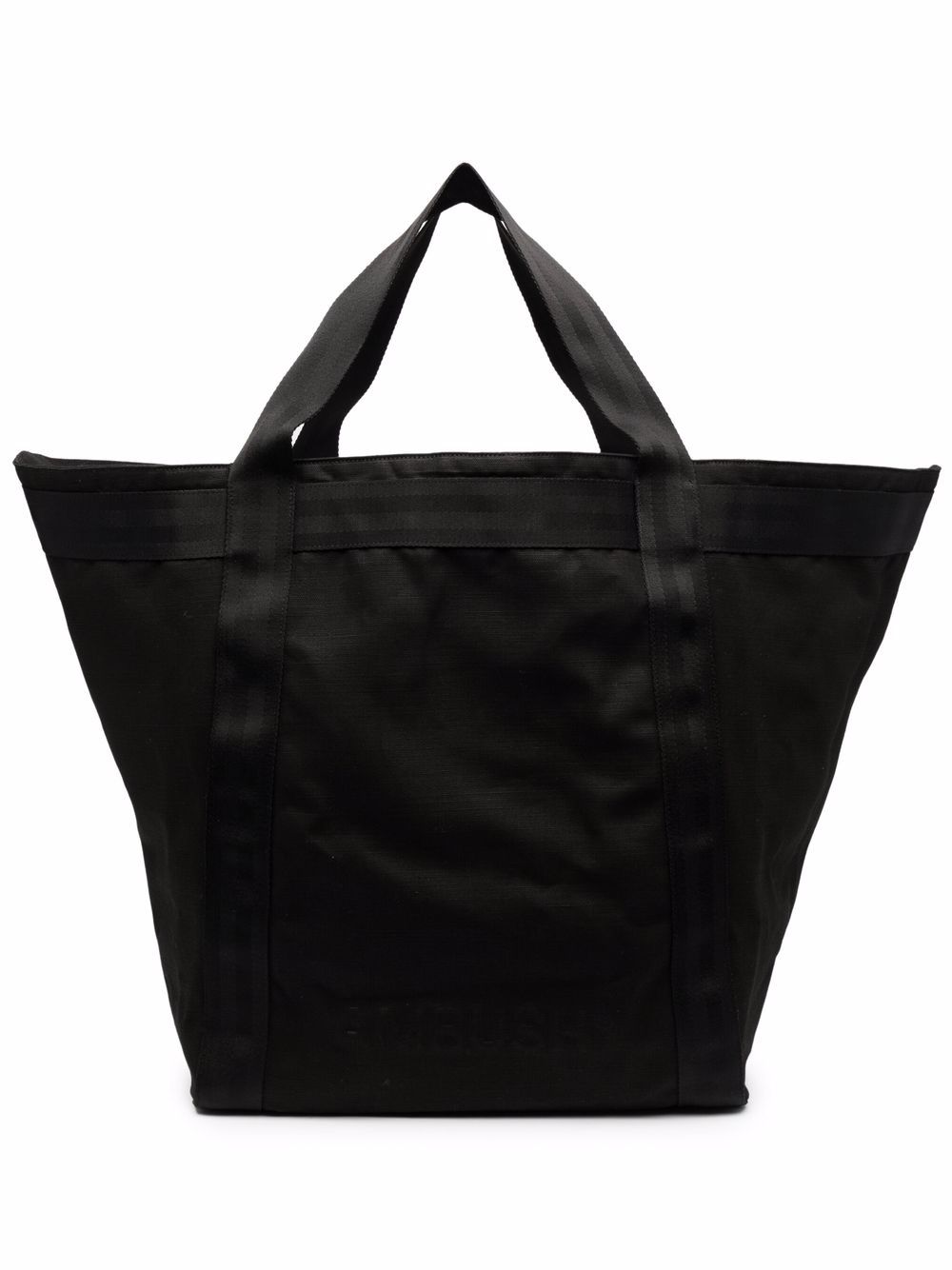 Maxi embossed-logo tote bag - Black