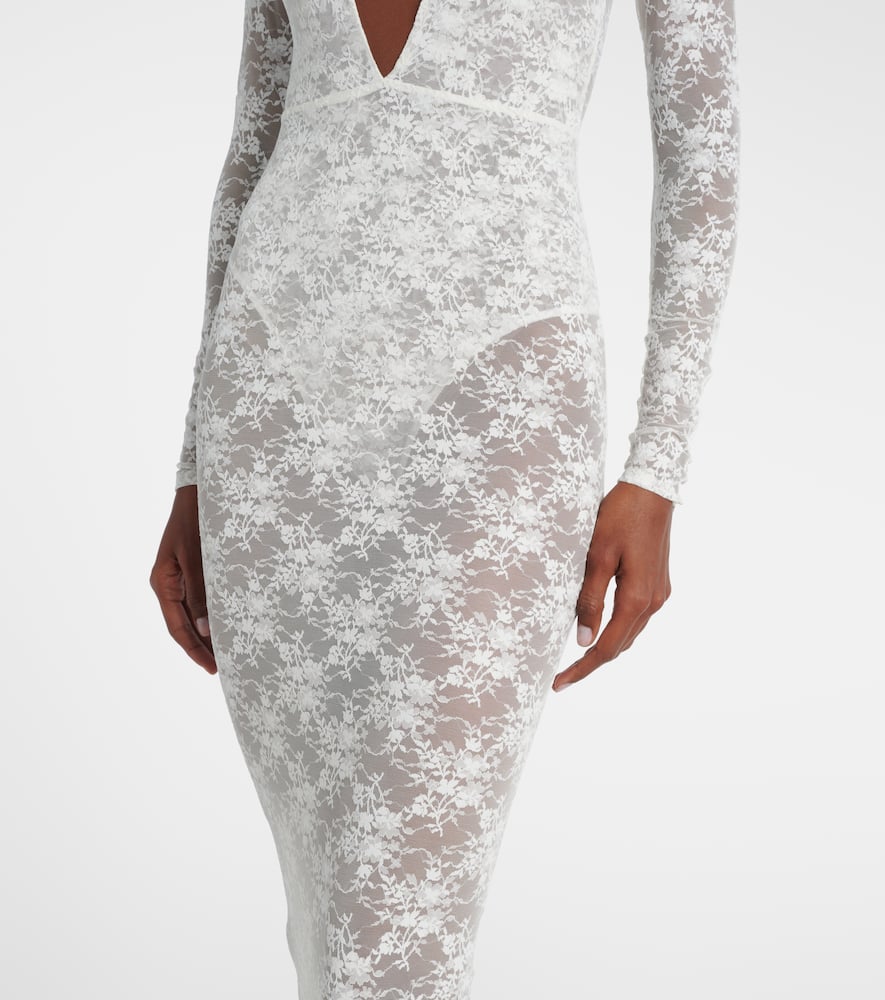 Bridal sheer lace gown
