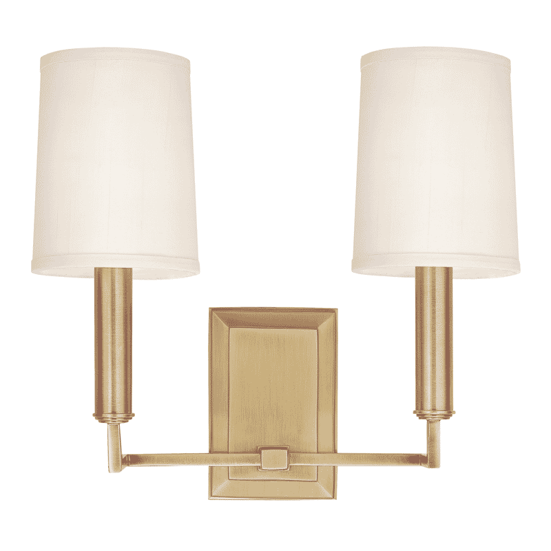 Clinton 2-Light 12" Wall Sconce in Aged Bra