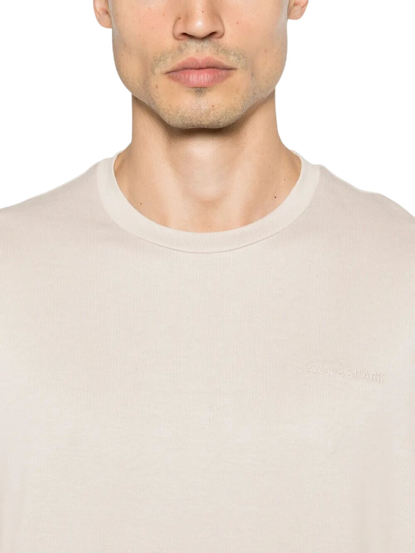 Beige Crew Neck T-Shirts