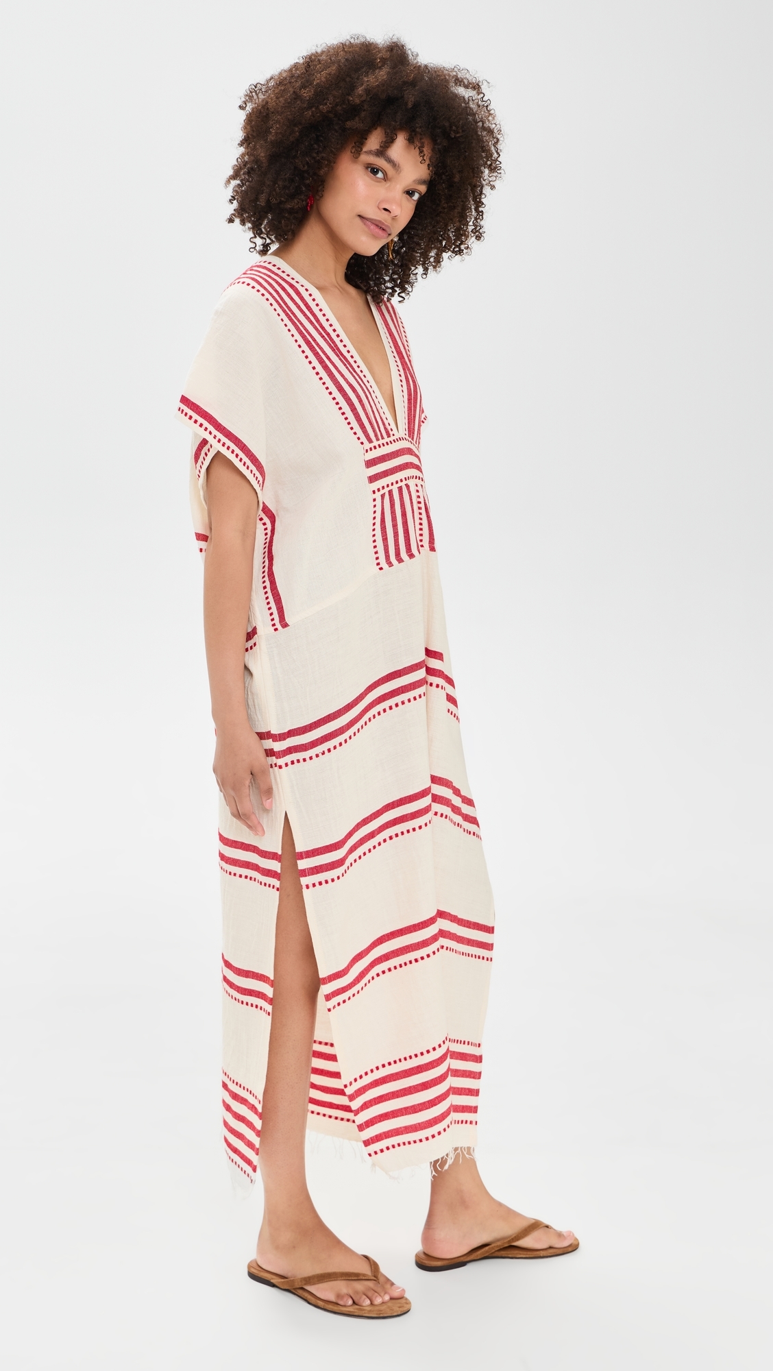 Gasira V Neck Caftan Eshe Red
