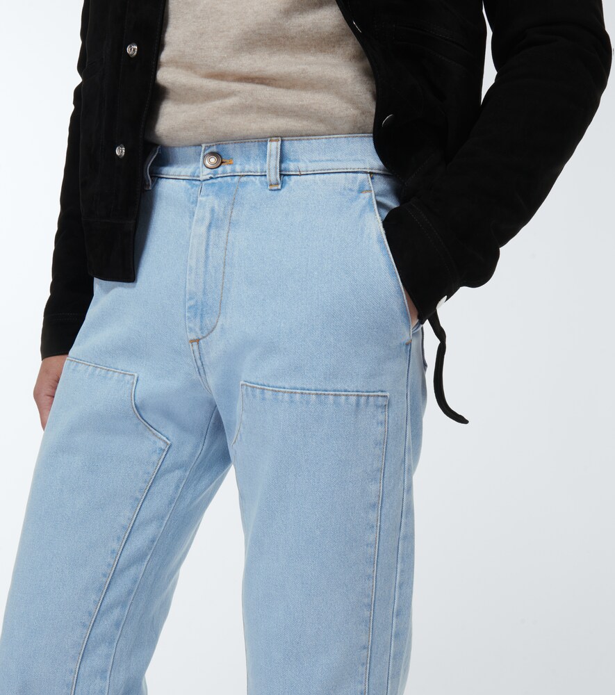 Patchwork straight jeans