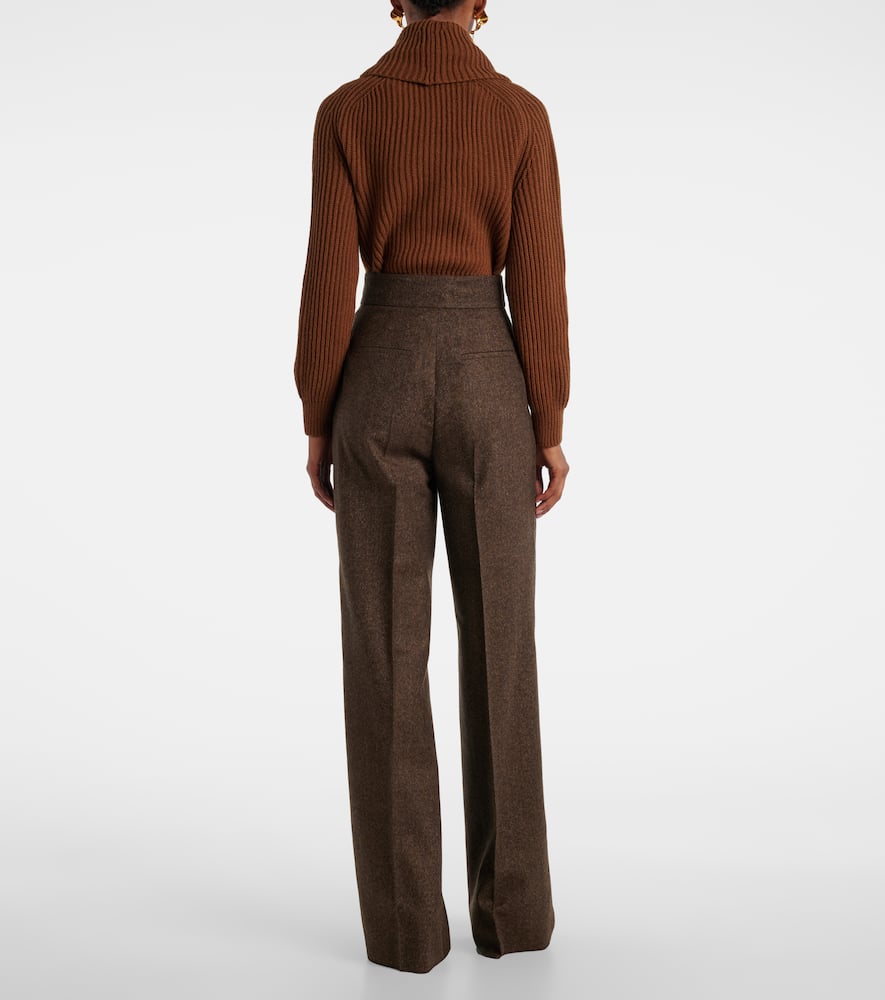 Virgin wool straight pants