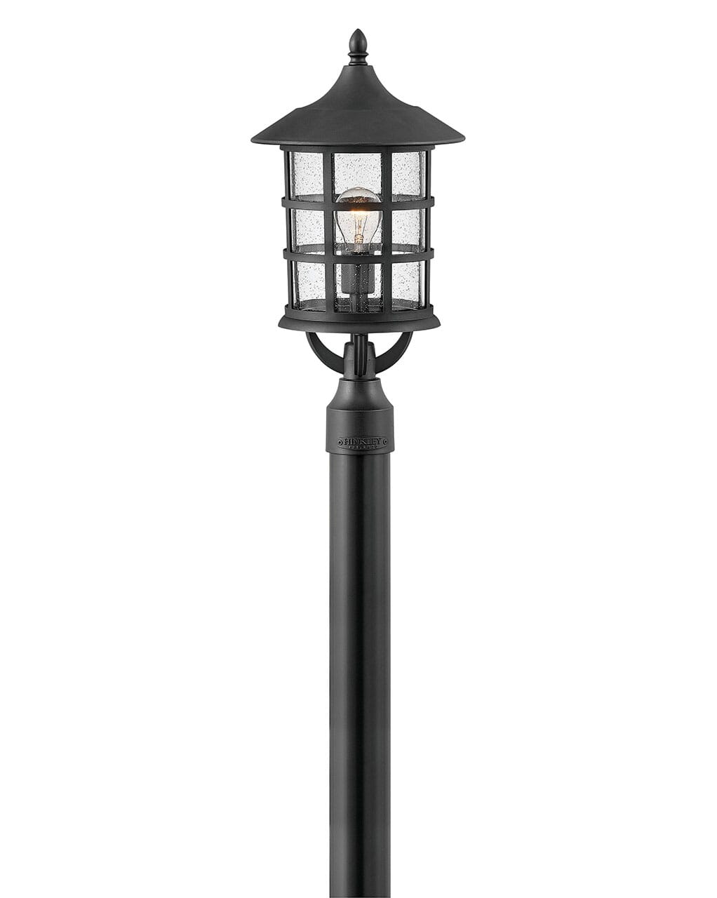 Textured Black LED Post Top or Pier Mount Lantern from the Freeport Coastal Elements Collection
