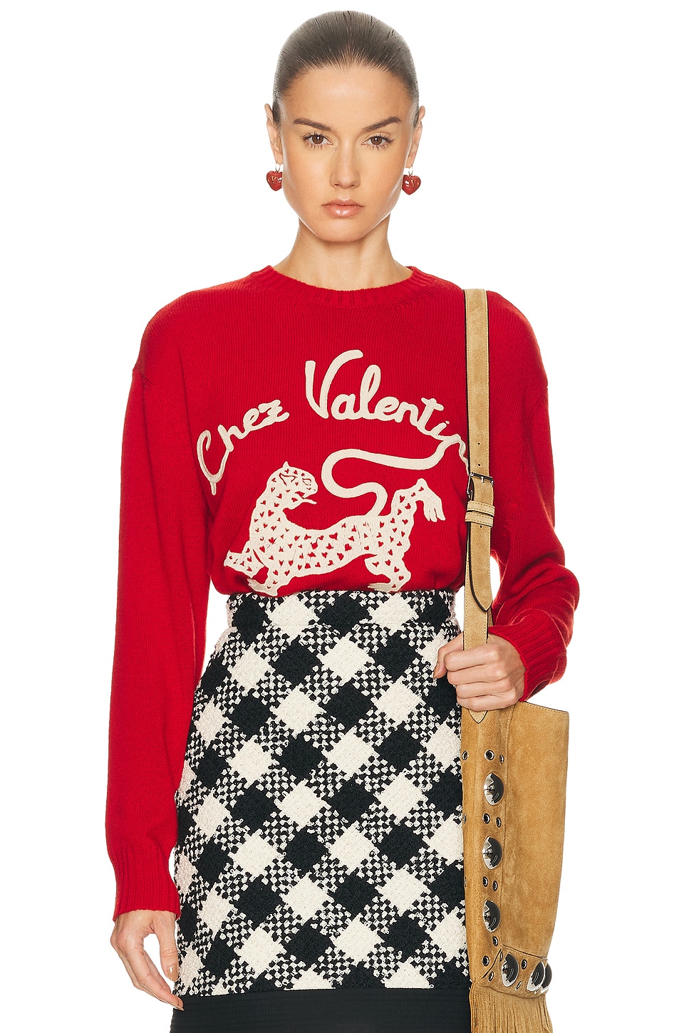 Valentino Embroidered Sweater in Paris & Betulla - Red. L also in