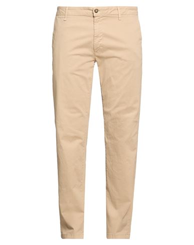 Man Pants Beige Size 42 Cotton, Elastane