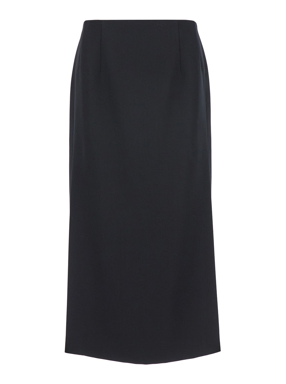Midi Wool Skirt — Black