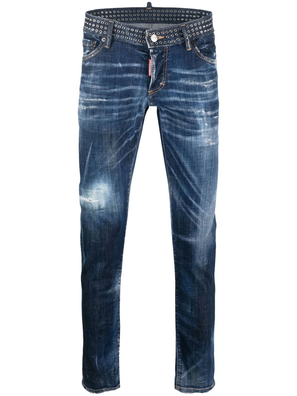Slim-cut studded jeans - Blue