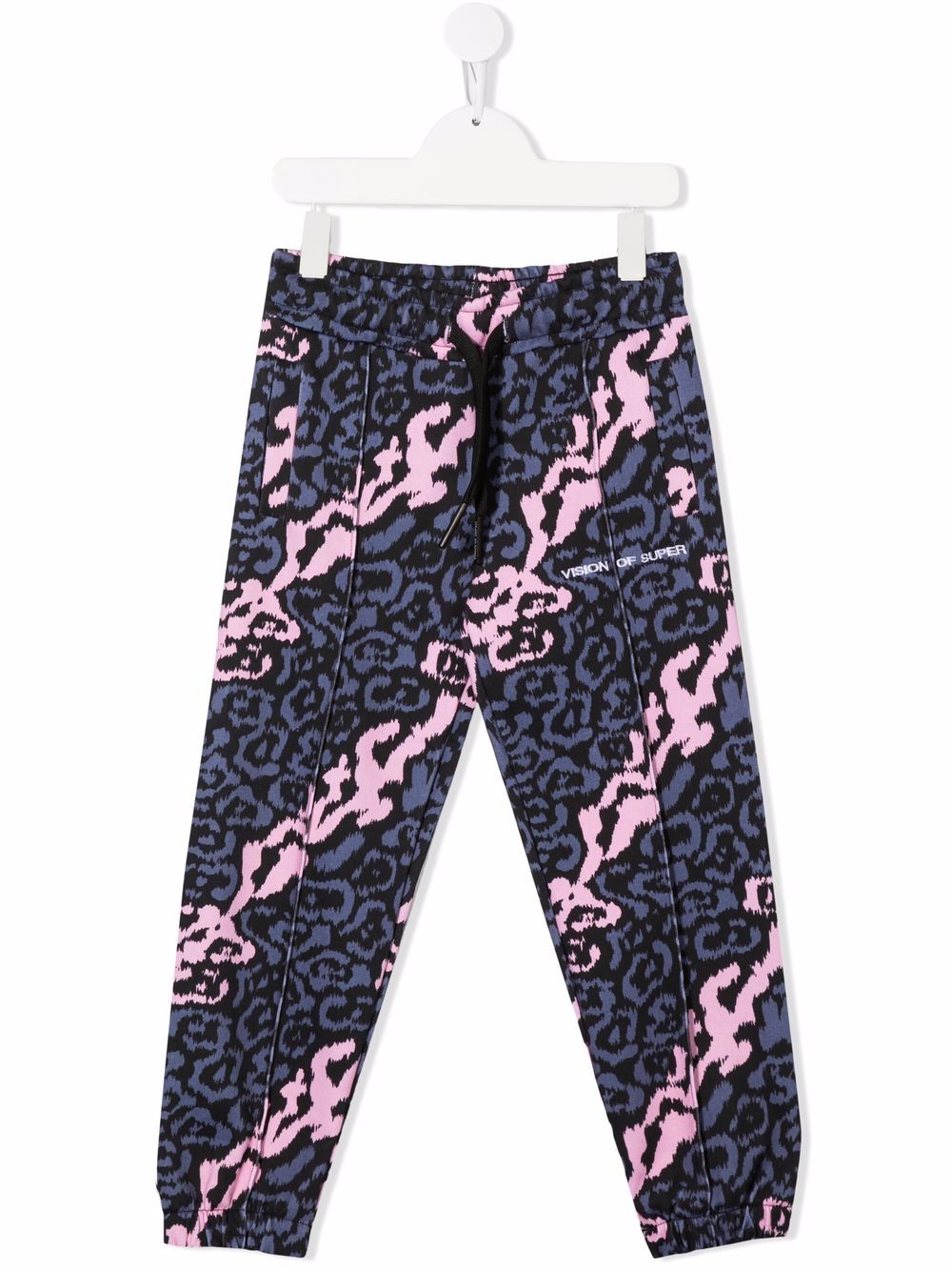 Leopard-print track pants - Black