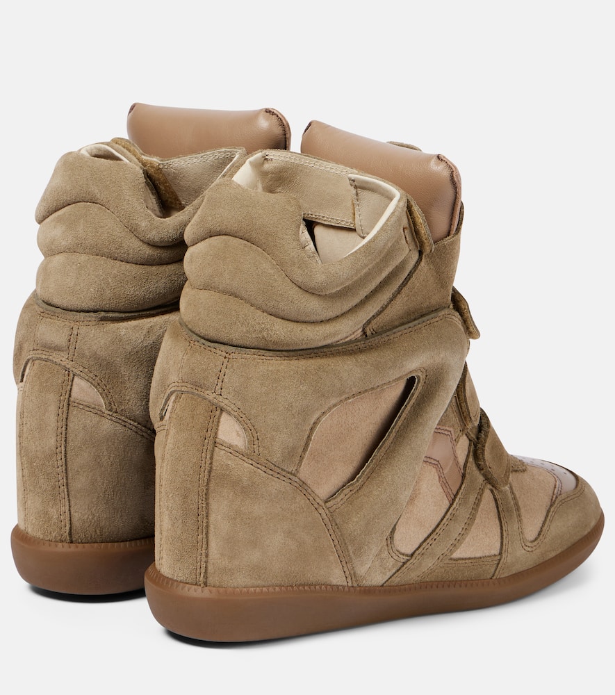 Isabel Marant Bekett leather and suede wedge sneakers