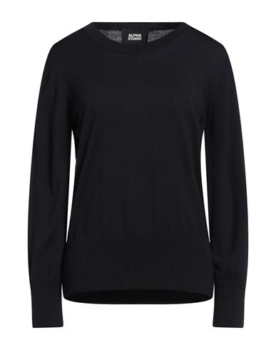 Alpha Studio Woman Sweater Midnight blue Size 2 Merino Wool