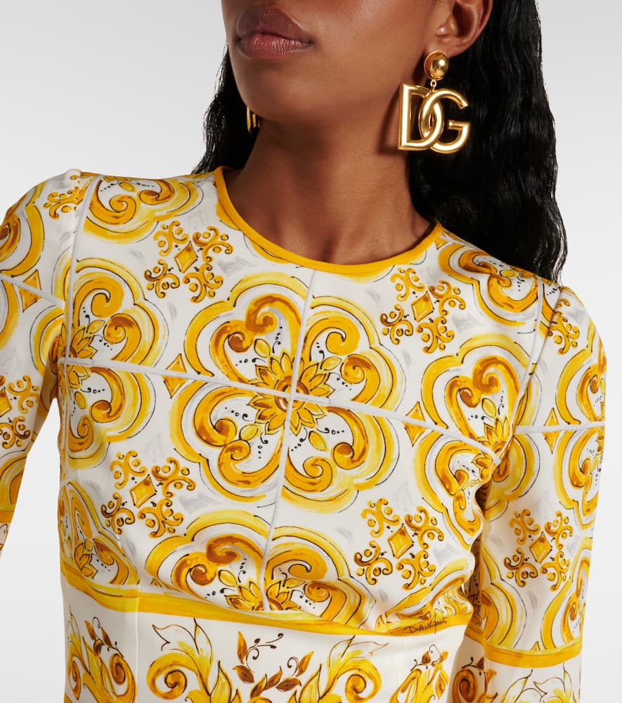 Majolica silk-blend charmeuse midi dress