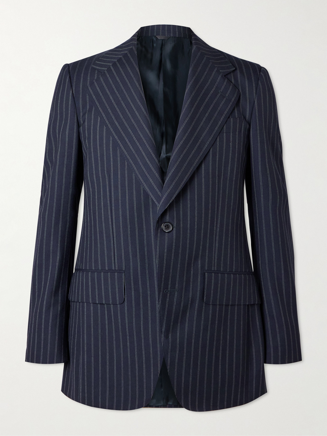 Pinstriped Wool Suit Jacket