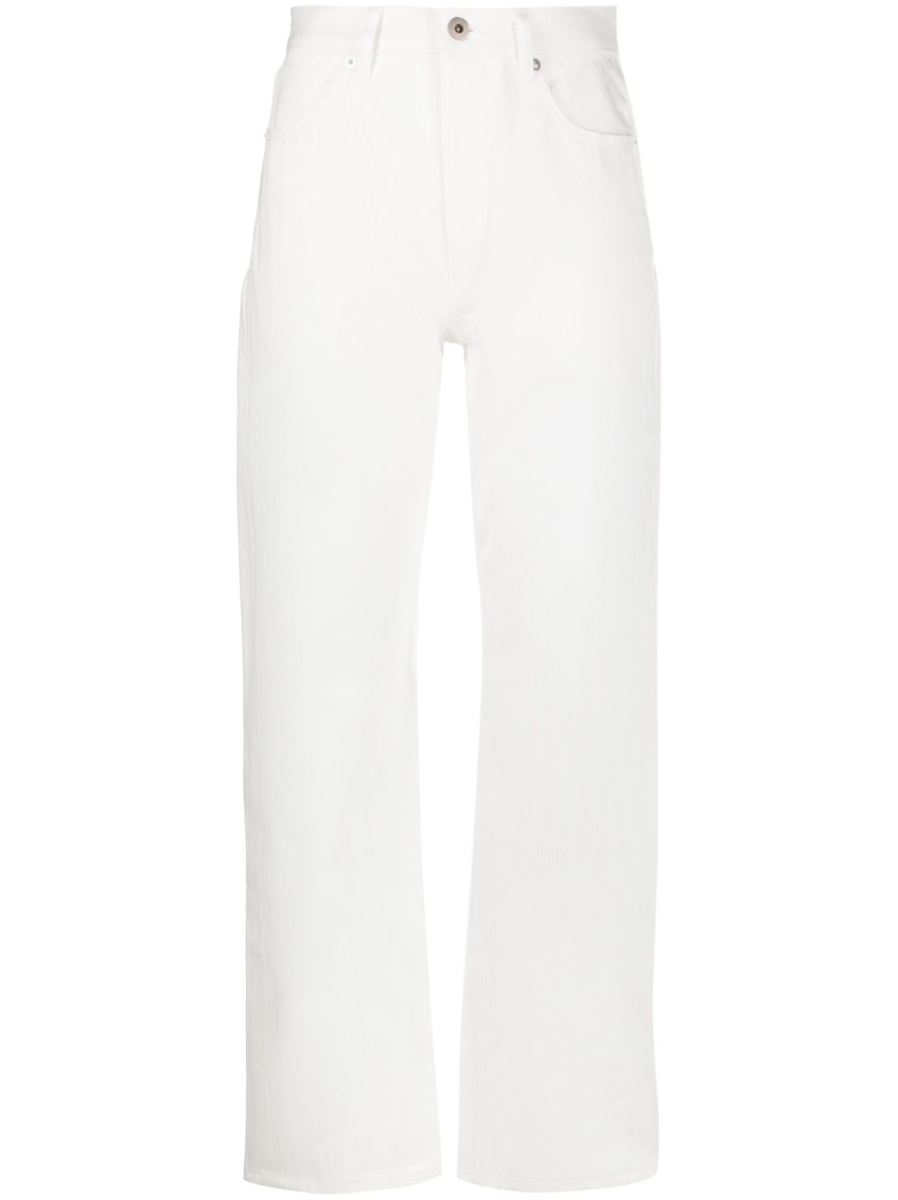 Straight-leg cotton trousers - White