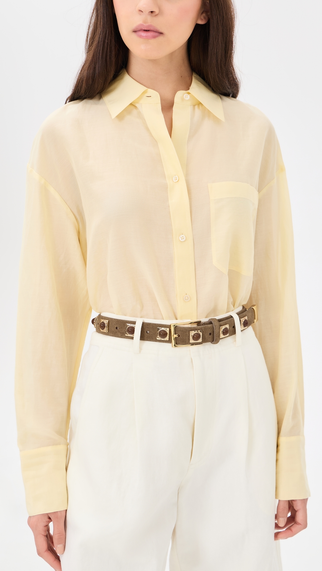 No. 2 Mocha Suede Studded Belt Mocha S