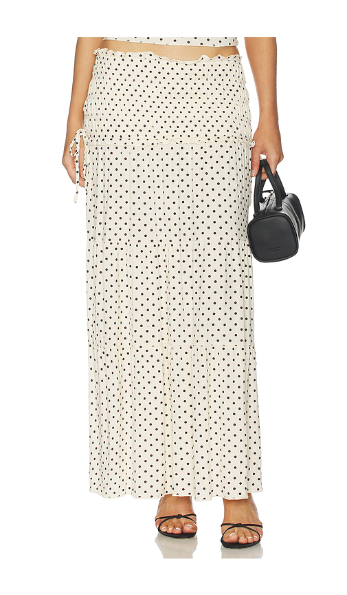 Tiger Mist Denali Maxi Skirt in White,Black. M. Also in S