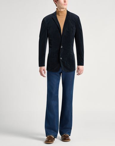 Man Blazer Midnight blue Size L Cotton, Elastane