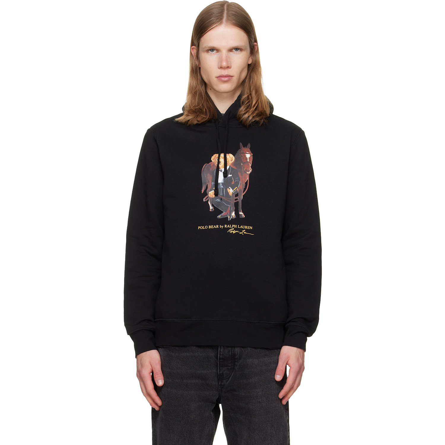 Black Polo Bear & Horse Hoodie