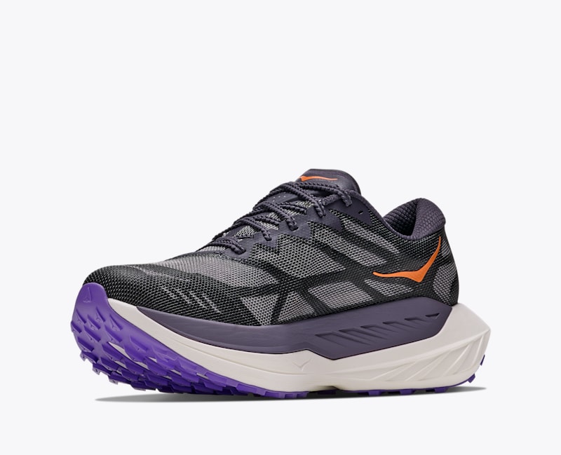HOKA Men's Rocket X Trail Shoes in Squid Ink/Neon Nebula