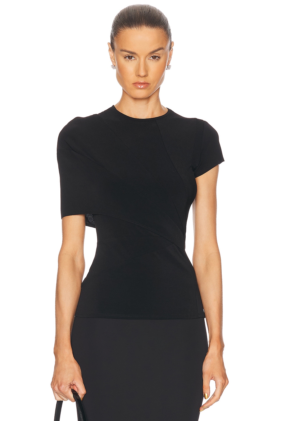 Sid Neigum Radial Seam Top in Black - Black.  XS also in L, M
