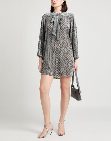 Woman Mini dress Grey Size 2 Viscose, Polyamide
