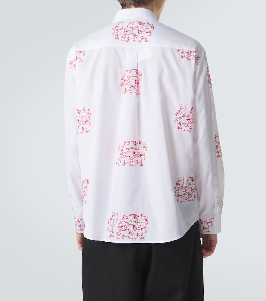 Embroidered cotton poplin shirt