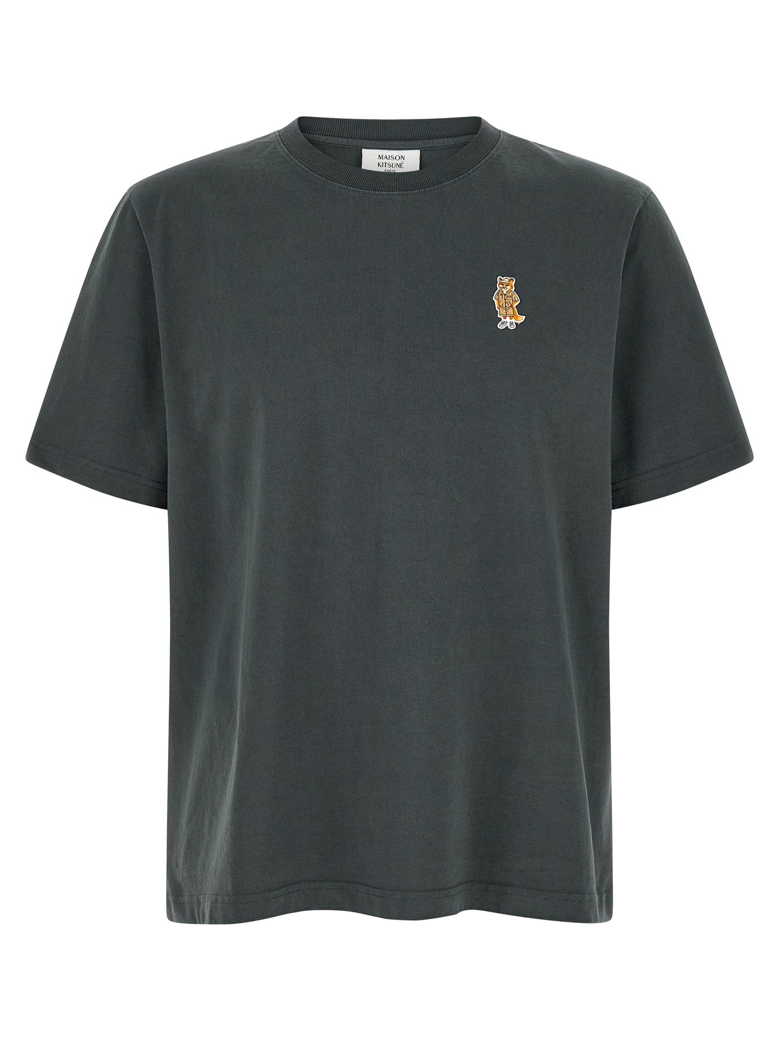 Logo-Embroidered Cotton T-shirt — Charcoal