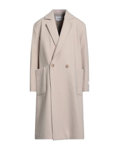 Man Coat Beige Size M Polyester, Viscose, Elastane