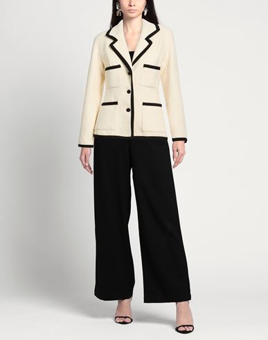 Woman Blazer Ivory Size 8 Wool, Polyester, Cotton