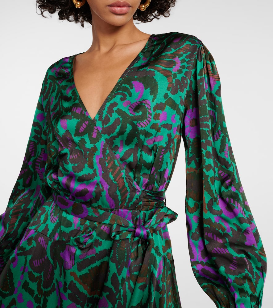 Bridget printed satin minidress