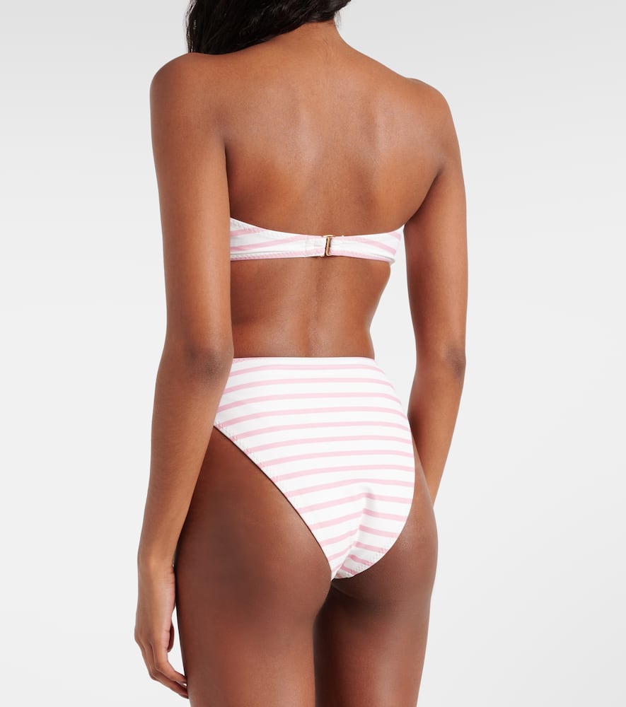 Rose floral-appliqué bikini bottoms