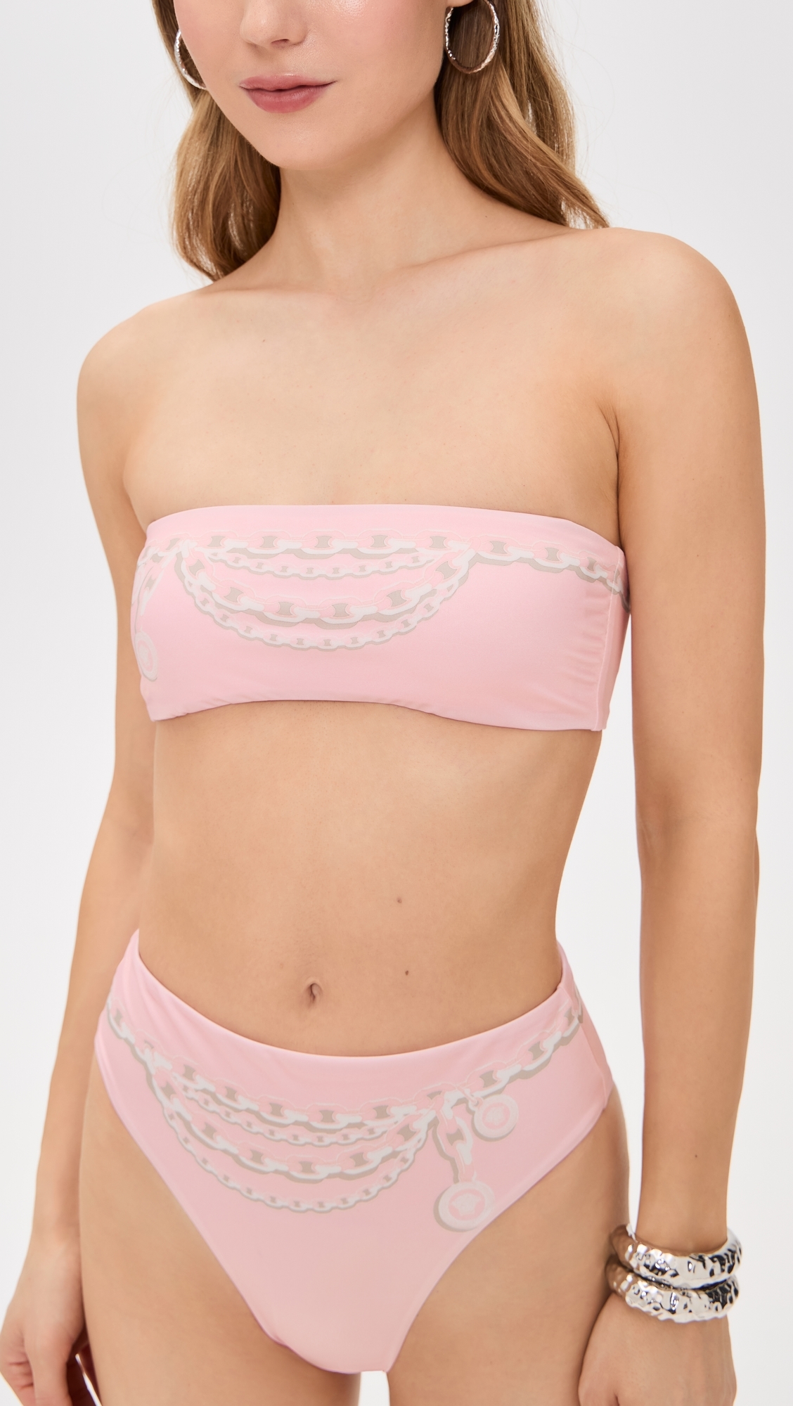 Vita Treasure Print Swim Bikini Top Pastel Pink/Milk