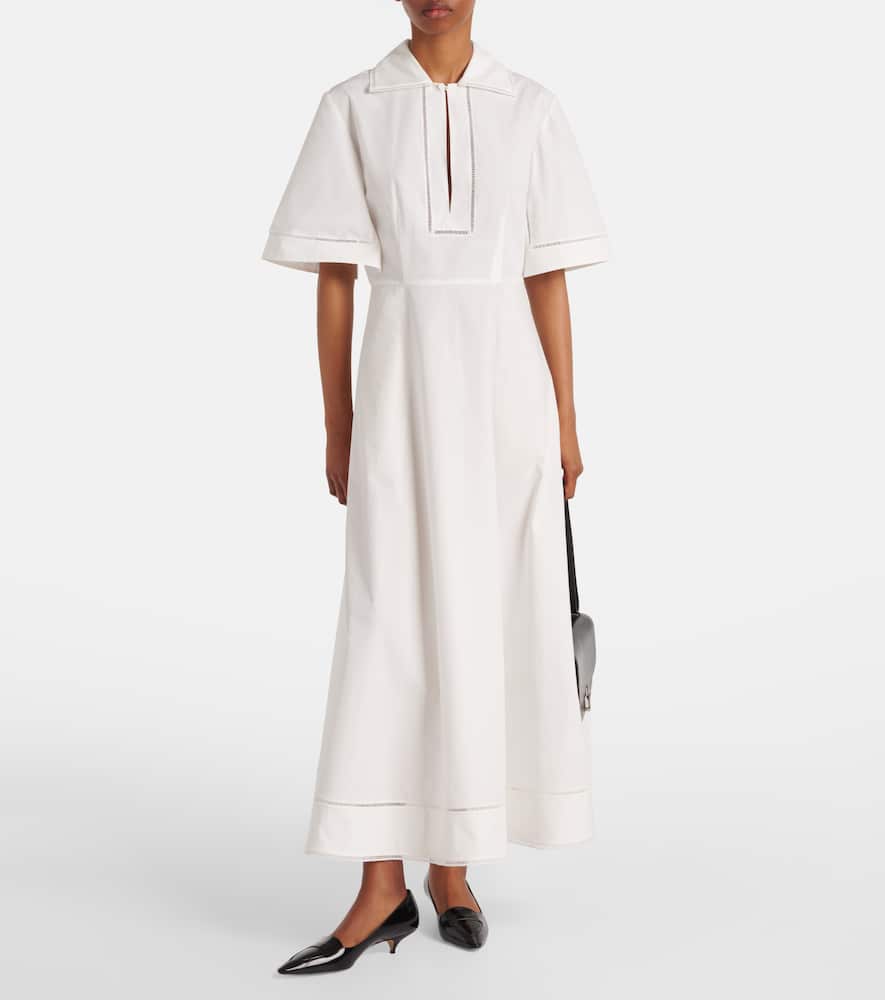 Róhe Embroidered cotton poplin midi dress