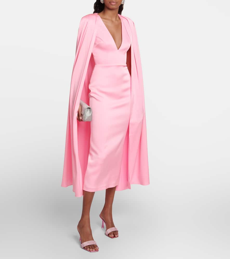 Alex Perry Crêpe cape midi dress