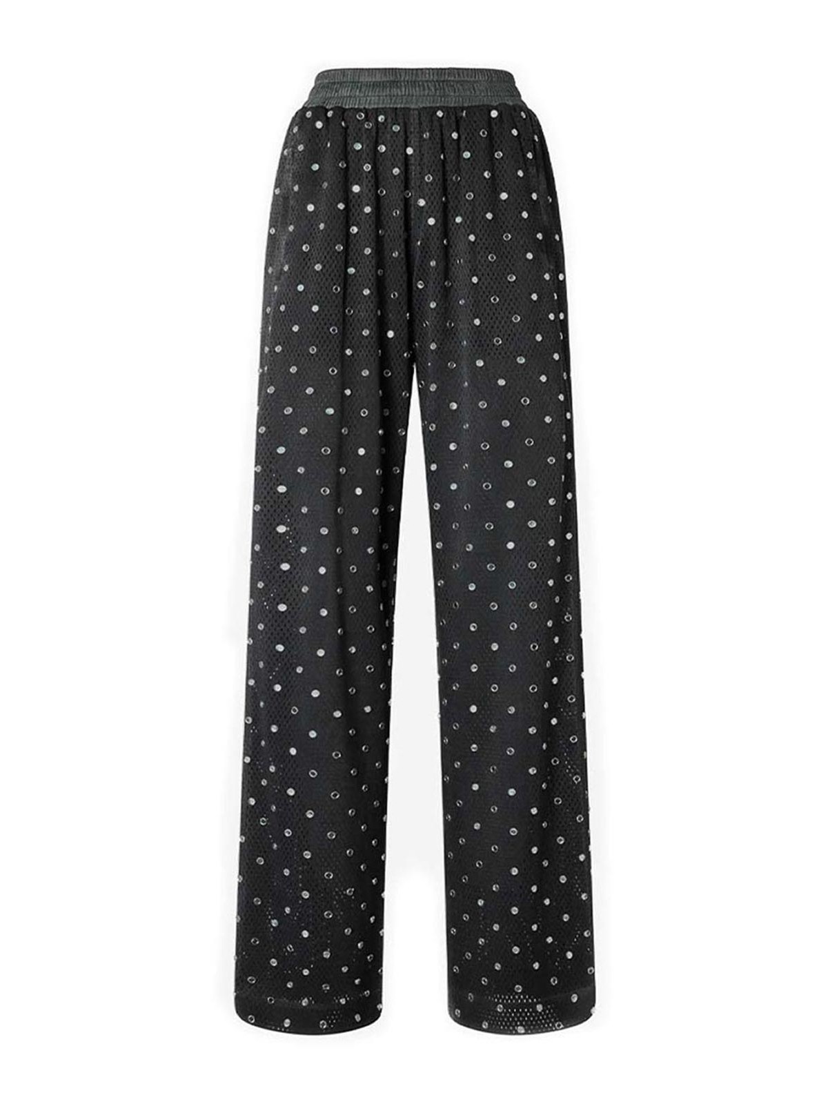 Mesh trousers with mirror detail - L