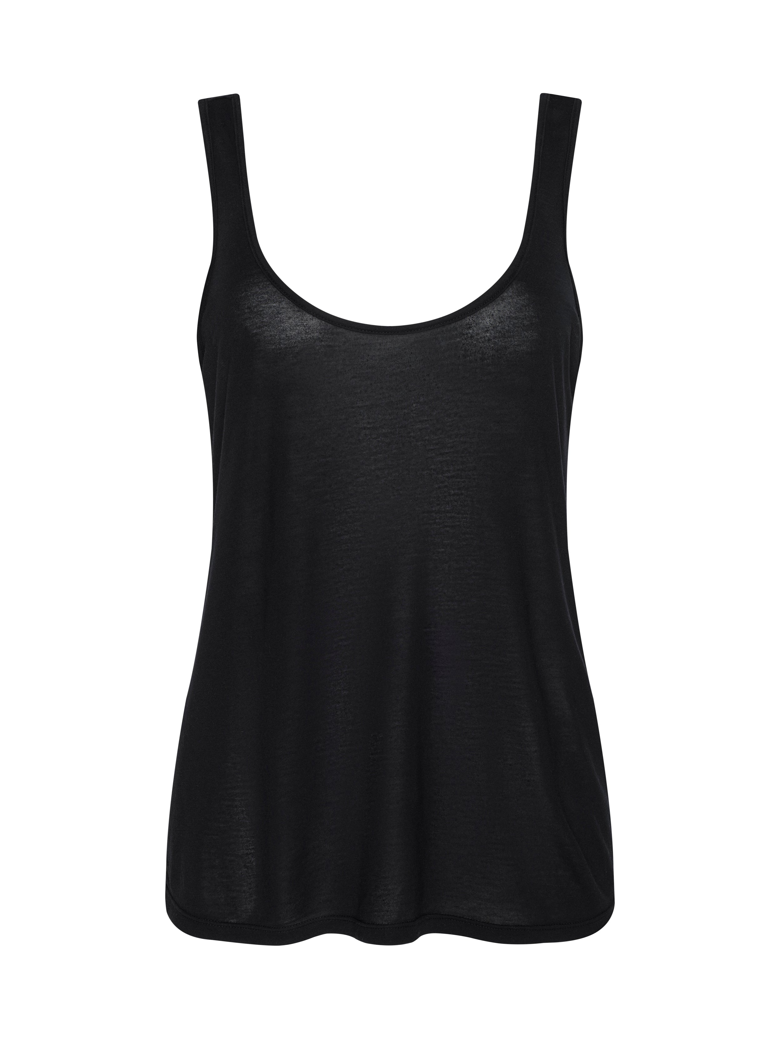 Celia Scoopneck Tank Top In Black