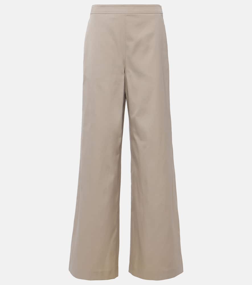 Mid-rise wide-leg pants