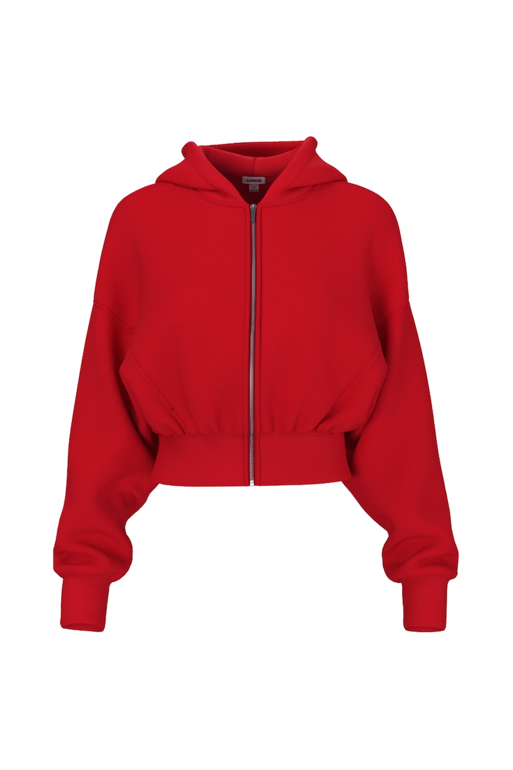 UltraFleece Cotton Zip Hoodie - Red - Women Clothing