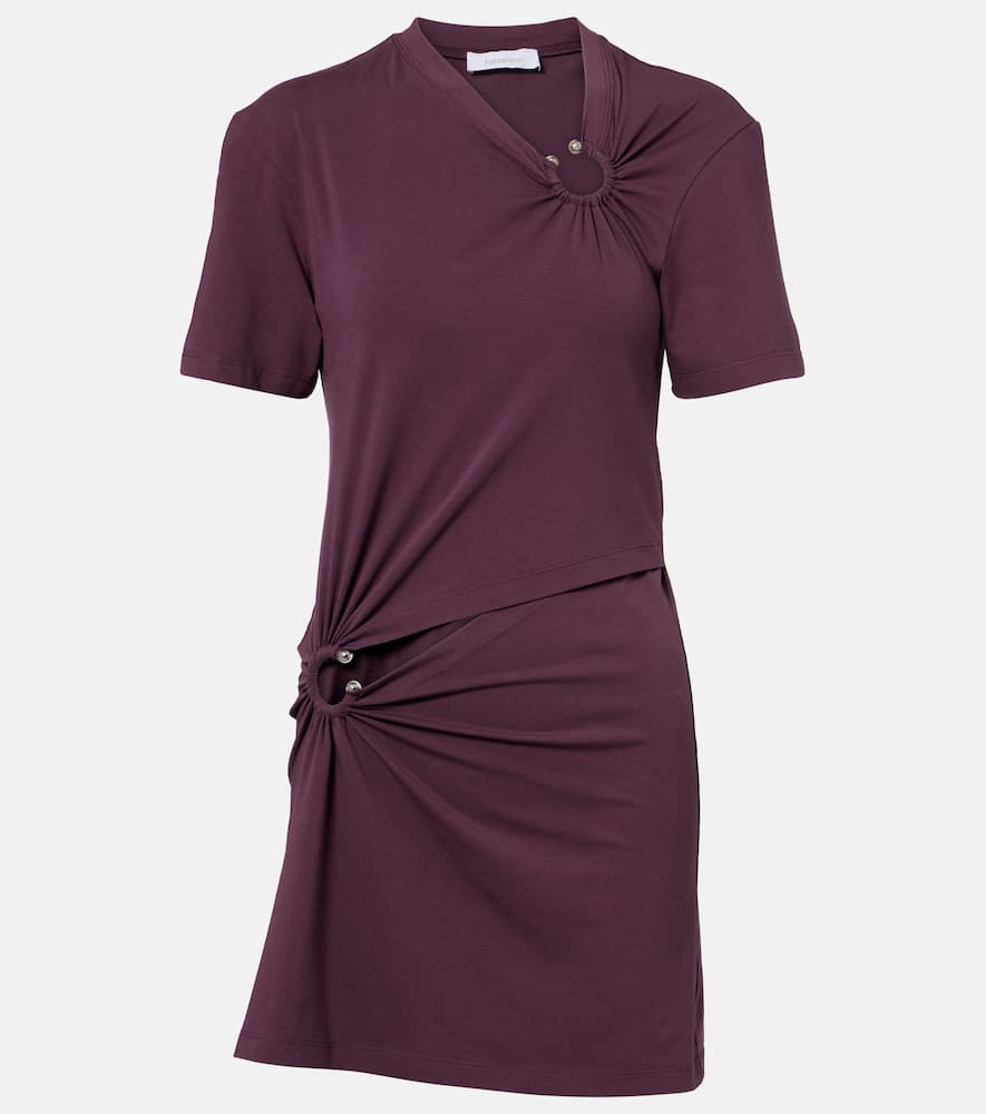 Cutout cotton-blend jersey minidress