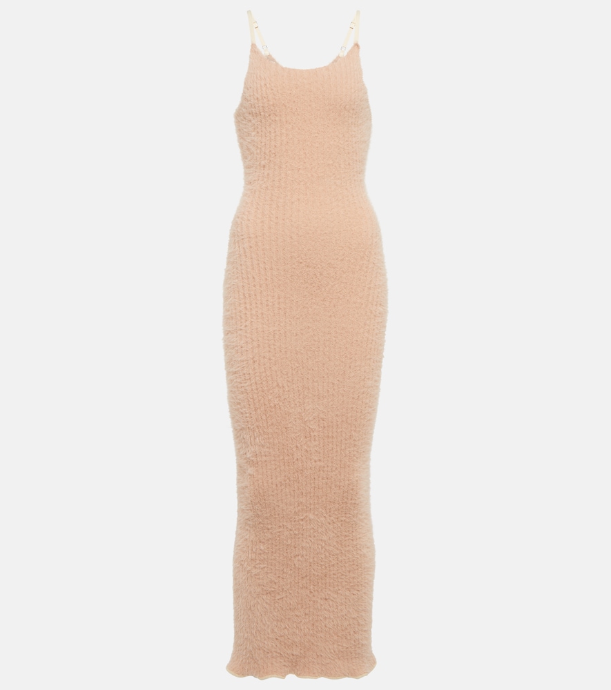 Ribbed-knit midi dress