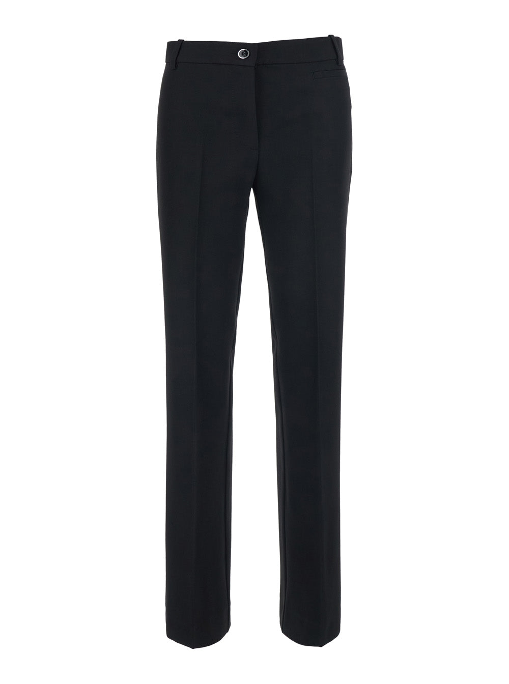 Crepe Poly-Viscose Trousers — Black