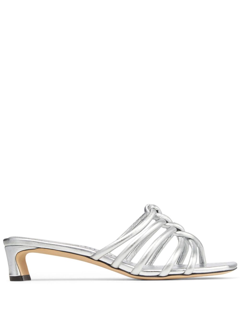 Carmel 35mm metallic leather mules - Silver