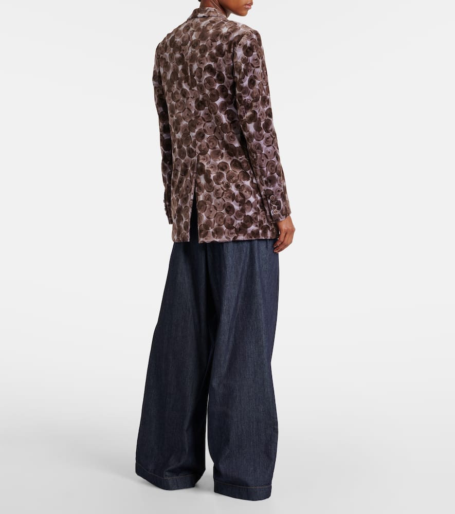 Printed cotton-blend blazer