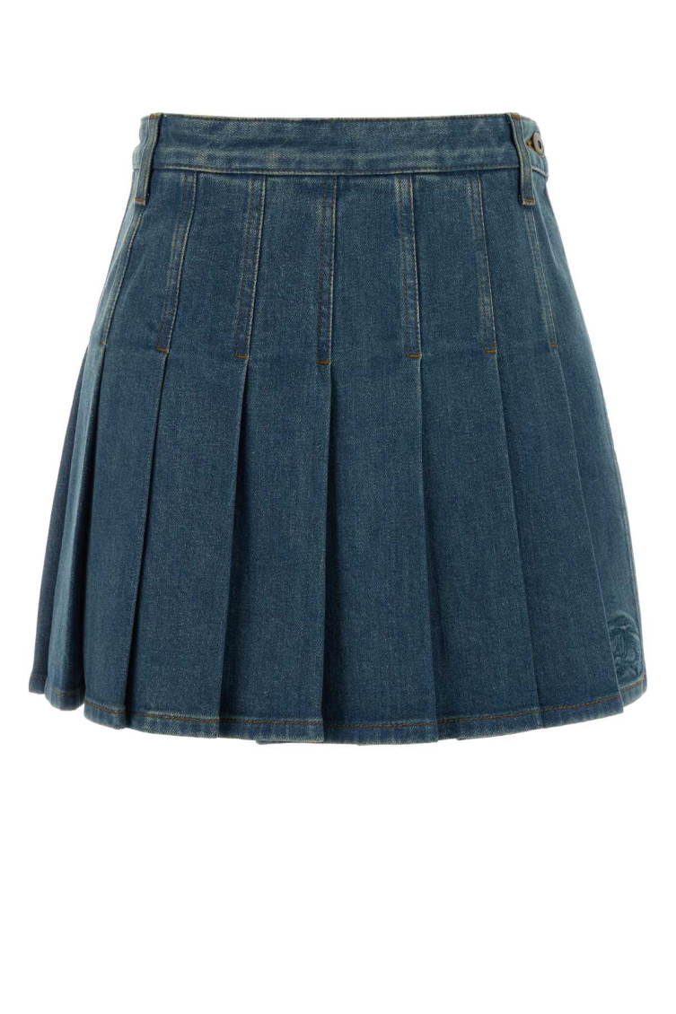 Burberry - pleated denim mini skirt mid rise