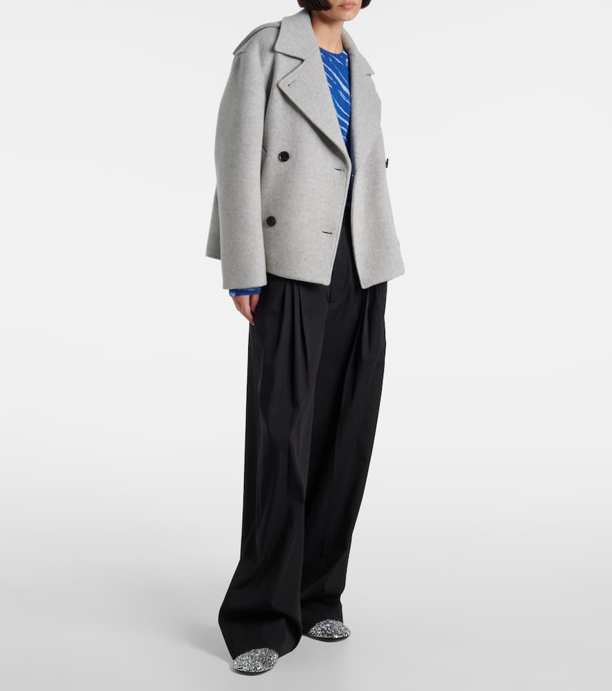 Double-breasted wool coat