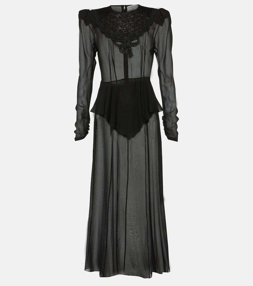 Silk georgette midi dress