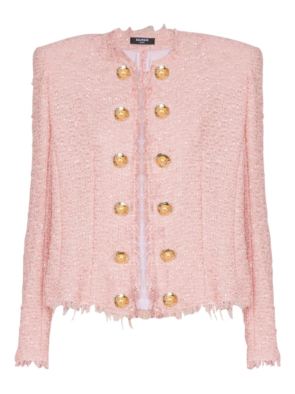 Sequin-embellished tweed jacket - Pink