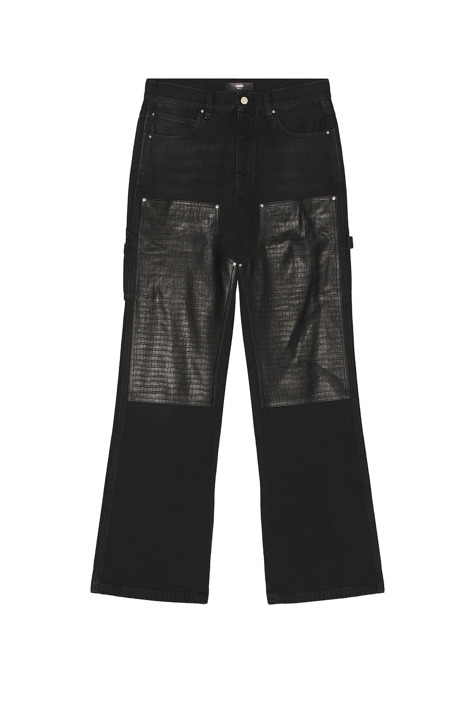 Amiri Embossed Croc Carpenter Jean in Black