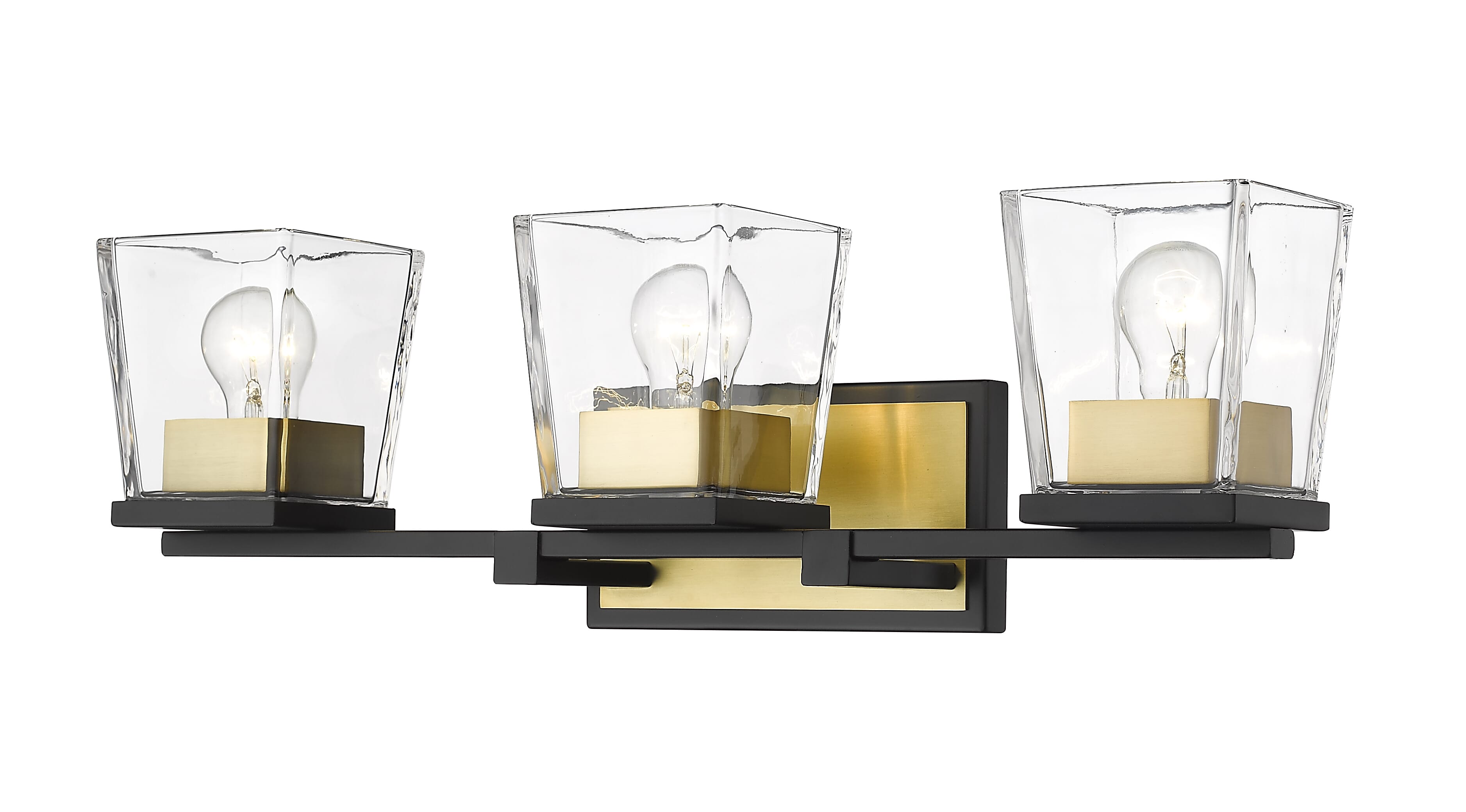 Bleeker Street 3-Light Bathroom Vanity Light In Matte Black With Olde Bra