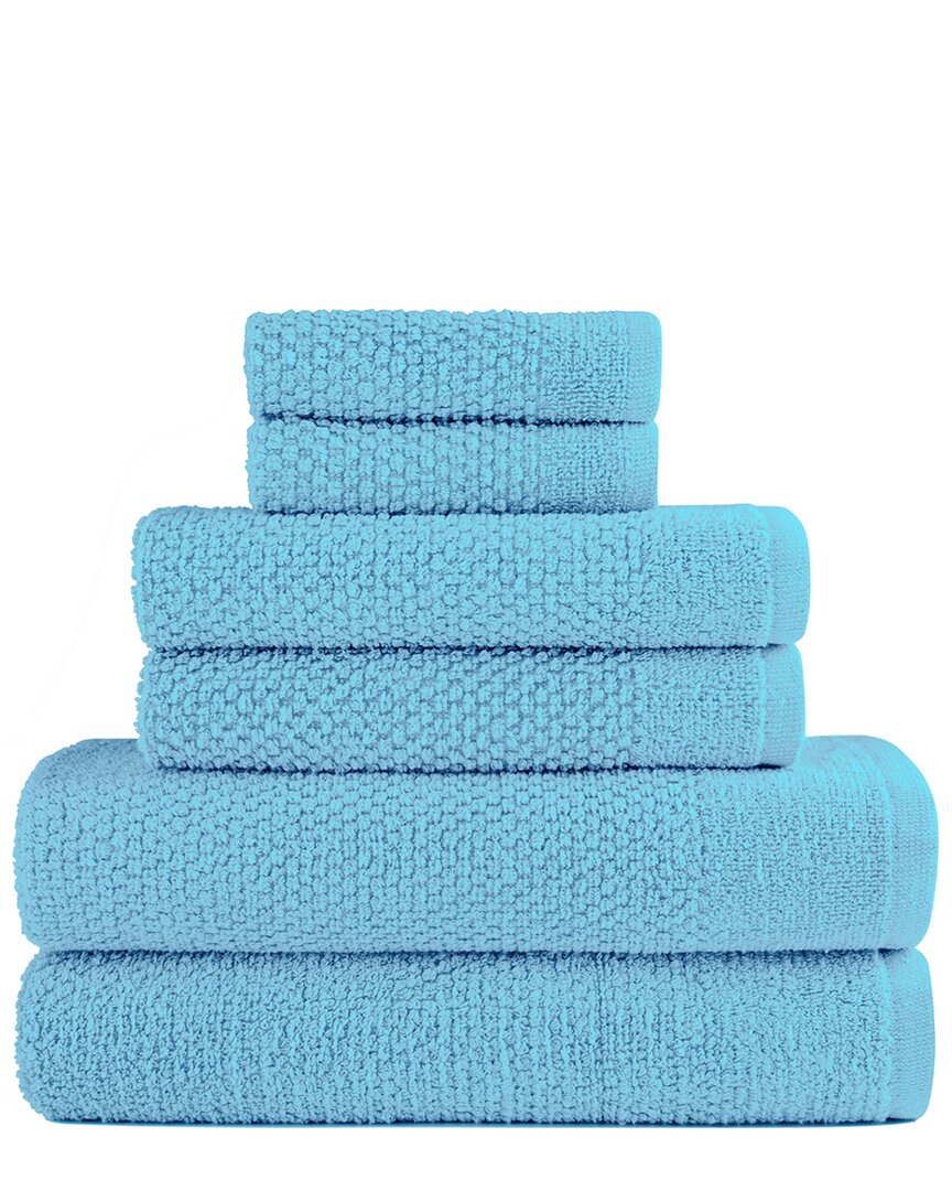 6Pc Popcorn Cotton Bath Towel Set